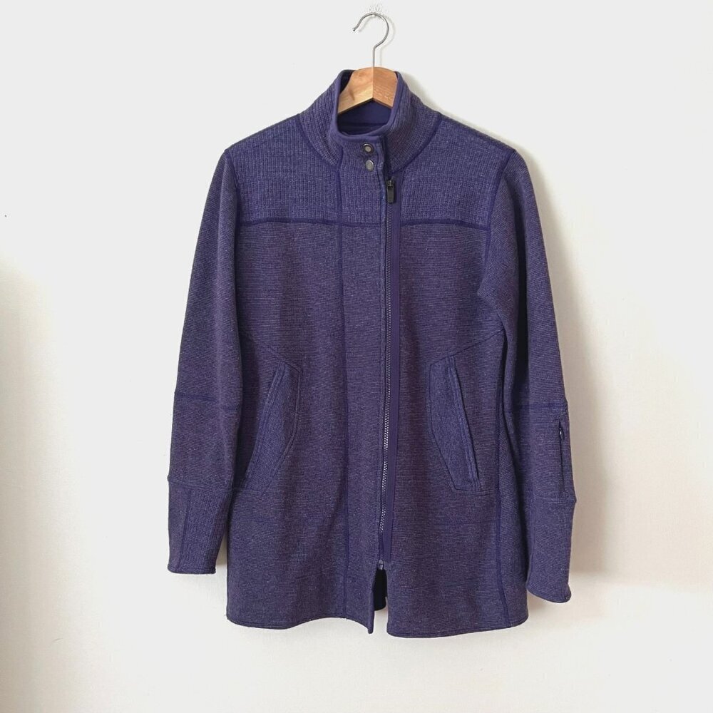 Title Nine Wool Blend Swacket Sweater Jacket Purple Women's Size Small